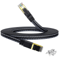 Miniatyrbillede 1 af 5: Cat 8 Fladt Ethernet Kabel 10m, Cat8 Nylon Flettet Internetkabel, Højhastighed 40gbps Netværks Patch Lan Kabel, Rj45 Spilkabel Til