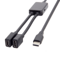 Miniatyrbilde 5 av 5: USB-C Hann til Dobbel USB-C Hun Splitter Hub Konverter Adapterkabel Kontakt For USB-C PD Lader Powerbanks Bærbar PC