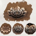 Miniatyrbillede 4 af 5: 6 Huller Legering Pind H Plade Buddhisme Spole Lotus Røgelse /