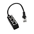 Miniatyrbild 4 av 5: RJ45 Ethernet-delare Stabil Slitstark PVC 1 till 3 Vägar LAN Ethernet-kabelkontakt för Datorer