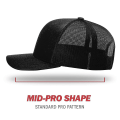 Miniatyrbillede 3 af 4: Unisex Trucker Justerbar Snapback Baseball Cap, Mesh Udendørs Let Bræt, Ensfarvet, Sort, 1 Pak