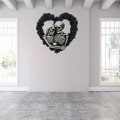 Miniatyrbild 5 av 5: GHYT Our Love is Eternal - Vacker gotisk skalleälskare Kram Svart roskrans Väggskulptur Romantisk gotisk Alla hjärtans dag present Heminredningsdörr