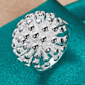 Miniatyrbilde 2 av 5: 925 Sterling Sølv Ring Korall Rund Charm 6-10 Mote Smykker 8