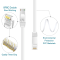 Miniatyrbilde 3 av 5: Ethernet-kabel 50m, Cat6 Ekstra Lang Flat Internettkabel 50 Meter, Høyhastighetsnettverkskabel Hvit, Rj45 Kontakt Lan-kabel Kompatibel