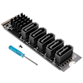 Miniatyrbillede 1 af 5: M.2 til Ngff 5 porte Sata3.0 adapterkort Jmb585 M.2 Key M Sata3.0 udvidelseskort til pc bærbar