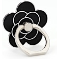 Miniatyrbillede 1 af 5: Mobiltelefon Ringholder Blomster Finger Ring Grip Stativ 360° Rotation 180° Flip Universal Kickstand Kompatibel med Alle Smartphones (Sort)