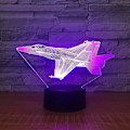 Miniatyrbillede 5 af 5: 3D Flyvemaskine Natlys Lampe Illusion Led 7 Farve Skiftende Berøringskontakt Bord Skrivebord Dekoration Lamper Akryl Flad Abs Base Usb Kabel Legetøj (bus)