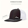 Miniatyrbillede 3 af 4: Unisex Åndbar Mesh Justerbar Snapback Cap, Forbuet Bjerg Print Stilful Baseball Cap, Velegnet Til Udendørs Sport