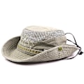 Miniatyrbild 1 av 5: Bomullssolhatt UV-skydd Sommarhattar Strandhatt Safari Boonie Hat Fällbar Fishsing Hat Med Andningsbart Nät Och Justerbar Hakrem-