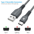 Miniatyrbillede 2 af 5: Stærkt USB-C opladnings- og datakabel med høj holdbarhed (1 m) til USB Type-C-kompatible enheder, herunder Apple iPad Pro 12,9\" 11\" 2022/2