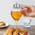 Miniatyrbillede 2 af 4: Honningsirup Dispenser, 200ml Honningdispenser Glasbeholder Akryl Opbevaringskrukke Ingen Dryp, Moderat Flow BPA Fri