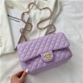 Miniatyrbillede 1 af 5: Enkelt skulder crossbody kæde taske camellia dametaske sort violets