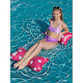 Miniatyrbillede 3 af 4: Foldbar Arch Oppustelig Vandhængekøje Flydende Pool Line Lounger Roserød