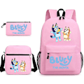 Pikkukuva 2 / 2: Bluey kolmiosainen koululaukku Pink 4