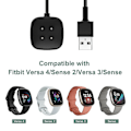 Miniatyrbillede 2 af 5: 2 stk. Udskiftningsoplader til --4-sense-2--3-sense Kabel USB-kabelledning Hurtigopladning Smartwatch