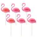Miniatyrbilde 1 av 4: 6 stk Kaketopper Flamingo Papir Topper 3D Flamingo Kakedekor 3D Flamingo Kakepinner 3D Flamingo Topper