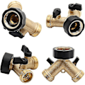 Miniatyrbillede 2 af 3: Have Splitter 2 Vejs Y-Forbindelse - Messing Have Slange Adapter