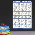 Miniatyrbillede 5 af 5: Fitness Trænings-Plakater - Kropsvægt Øvelser Plakater Til Krops Træning - Core, Abs, Ben, Balder & Overkrop