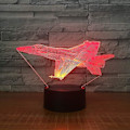 Miniatyrbillede 2 af 5: 3D Flyvemaskine Natlys Lampe Illusion Led 7 Farve Skiftende Berøringskontakt Bord Skrivebord Dekoration Lamper Akryl Flad Abs Base Usb Kabel Legetøj (bus)