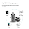 Miniatyrbillede 4 af 4: Mini biloplader til iPhone X Samsung S10 Xiaomi Mi 9 3.1a hurtig bilopladning USB-biladapter til mobiltelefon