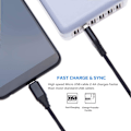 Miniatyrbillede 5 af 5: Micro USB Kabel Hurtig Opladning Android Oplader Hurtig Opladning Nylon Flettet Kompatibel Med Sony Xperia Z3 / Z3 Compact, Z4 Tablet, Z
