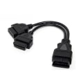 Pikkukuva 1 / 4: 30cm Obd2 16-nastainen kaapeli jatkopaloitin uros - kaksinkertainen naaras Y Obd 16-nastainen kaapeli 1-2 Obd liitinsovitin