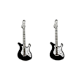 Miniatyrbild 1 av 5: 2 st Metallhårklämmor Retro Gitarr Hårspänne med Punk Klämmor Nyhet Hårstyling (Svart)