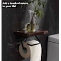 Miniatyrbillede 4 af 5: Toiletpapirholder med sort valnødhylde til badeværelse, vægmonteret toiletpapirholder