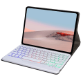 Miniatyrbillede 2 af 5: Til Microsoft Surface Go/Go 2/Go 3 Tre Farver Baggrundsbelyst Bluetooth 5.0 Tastatur + Træstruktur PU Læder