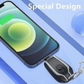 Miniatyrbillede 4 af 5: 1500mAh Nøglering Telefonoplader, mini Power Emergency Pod Kompatibel med iPhone eller Type-C Hurtigopladning Power Bank Nøglering (sort til Type-C