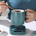 Miniatyrbillede 2 af 5: Smart Kaffevarmer USB 131°F/55°C Termostatisk Coaster Varme Te Drik Espresso Kop Kage Boxy Mælk på Kontor (Grøn, Kun Varmer)