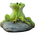 Miniatyrbillede 1 af 4: Miniature Fe-Havefigur til Fehave - Mini Frø Statue Ryg mod Ryg