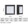 Miniatyrbilde 4 av 4: Vintervarm LED-vegglampe - t543 firkant 12w (varm hvit)