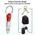Miniatyrbillede 3 af 5: 3 i 1 Mini Nøglering Oplader USB Kabel Micro USB Type C Lynkabel