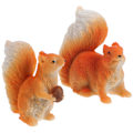 Miniatyrbillede 2 af 5: 4 stk. Mini Egern Figurer Miniature Resin Dyr Figur Micro Landskab Have Egern Statuer