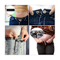 Miniatyrbild 3 av 5: Knappförlängare för Jeans, 6 Storlekar Byxknapp Midjeviddare, Flexibel Justerbar Elastisk