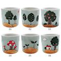 Miniatyrbillede 2 af 4: Keramisk Blomsterpotte Håndmalet Sukkulenter Potte Bordplade Hjem Kontor Diy Dekoration (Farve: 003 Grøn Træ-3)