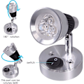 Miniatyrbillede 5 af 5: 2 stk. 12 V LED-spotlæselampe, 3W kugleformet læselampe i aluminium 330 lm vægmontering