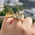 Miniatyrbillede 2 af 5: BFF Åbenbar Veninde Ring BFF Ring Sølv BFF Åbenbar Sød Kobber Ring