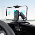 Miniatyrbilde 5 av 5: Telefonholder til bilens dashbord, 360 graders rotasjon, speilmontert klips, multifunksjonell, for Xiaomi, Huawei, iPhone 12