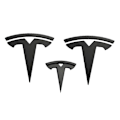 Miniatyrbild 1 av 5: 3x matt svart T-logotyp huv bagageutrymme ratt emblem för Tesla Model Y