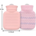 Miniatyrbilde 3 av 5: 320ml Varmtvannsflaske med Strikket Trekk, Mini Varmtvannspose for Smertelindring, Midje, Rygg, Nakke, Skuldre, Liten Lekkasjesikker Varmtvannsflaske med Fjern