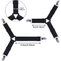 Miniatyrbilde 2 av 4: Trekantede Senglaken Klipser 4 stk. Sett Justerbare Senglaken Festemidler med Elastiske Senglaken Stropper Tilpassede Klipser for Senglaken Sofa Pute - Svart