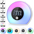 Pikkukuva 1 / 5: Yöpöytäkosketuslamppu, 5-in-1 LED-pöytälamppu Bluetooth-kaiuttimella, 12/24 tunnin digitaalinen herätyskello