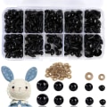 Miniatyrbild 1 av 5: Säkerhetsögon Leksaksögon Plast Säkerhetsögon med bricka för Tcrochet Leksaker, 100PCS Hantverksögon Dockögon för Mjuk Leksakstillverkning, DIY Hantverksdockor (6-12 mm)