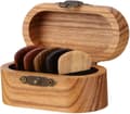 Träförvaringslåda för gitarrplock med 5 plock, liten organiserare för bas, mandolin, ukulele, hem, cafédekorationer