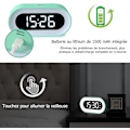 Miniatyrbillede 2 af 5: Led Digital Nattelys Vækkeur, Indbygget 1500ma Lithiumbatterier, Usb-oplader