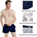 Miniatyrbild 3 av 5: Badbyxor för män 3\" Badshorts Snabbtorkande Strandshorts med Meshfoder