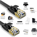 Pikkukuva 5 / 5: Ethernet-kaapeli 20m, nopea, Cat 7 litteä suojattu verkkokaapeli, Rj45 Lan-kaapeli 20m musta, 600mhz gigabitin verkkokaapeli 20 metriä