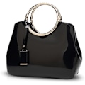 Miniatyrbild 1 av 5: Handväska Crossbody Väska Topphandtag Axelväska Tote Väska Dam Axelväska Vattentät Blank PU Läder Svart